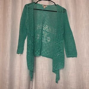 Juniors medium aqua cardigan